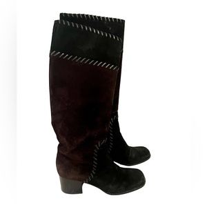 Yves Saint Laurent Tall Suede Heel Boots